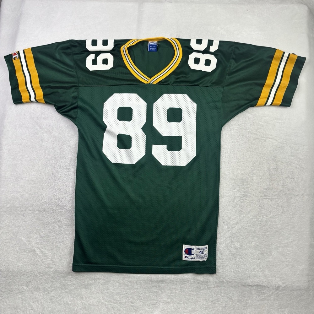 VTG Champion Green Bay Packers Chmura #89 Green SS Football Jersey Men's 40